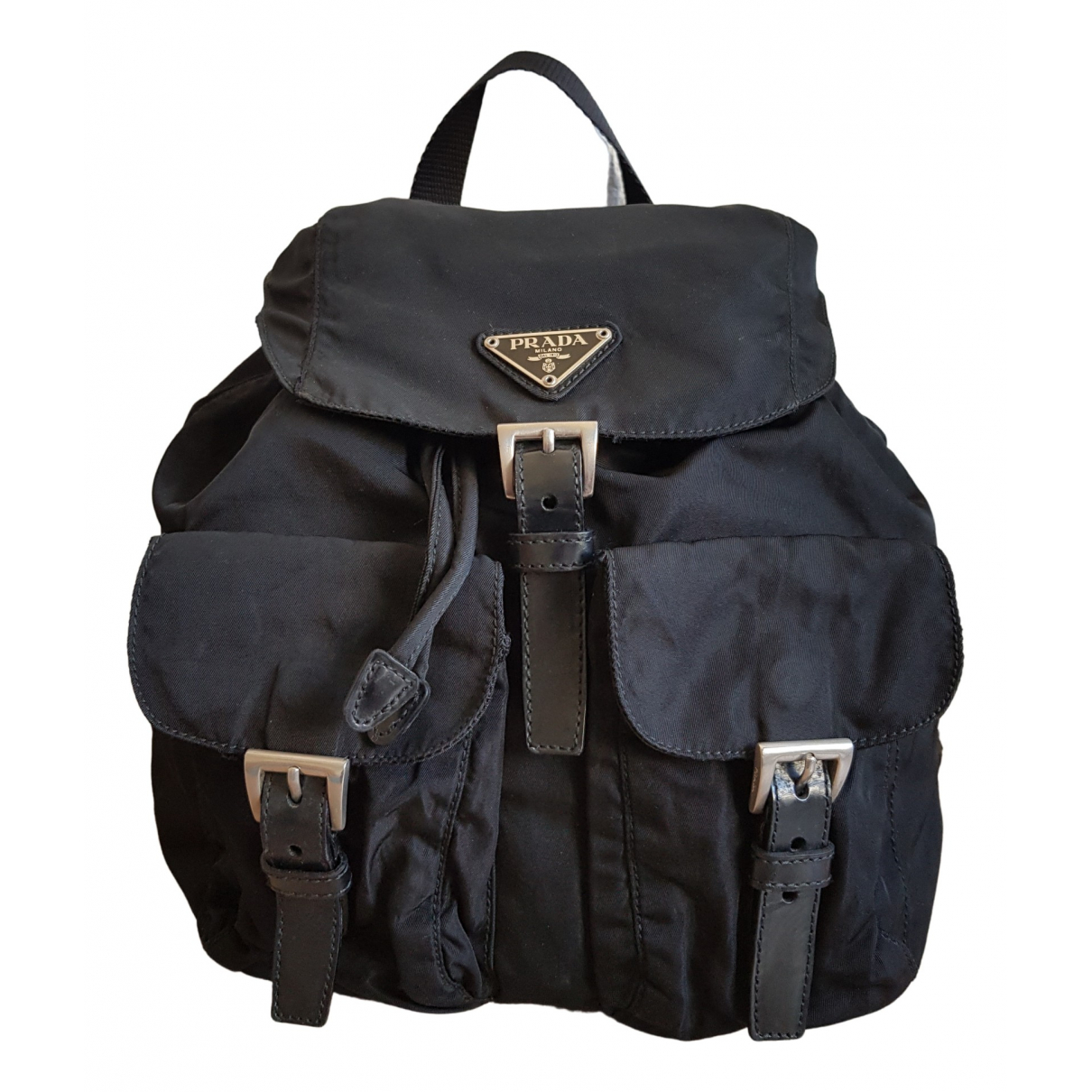Cloth backpack Prada Black in Cloth 